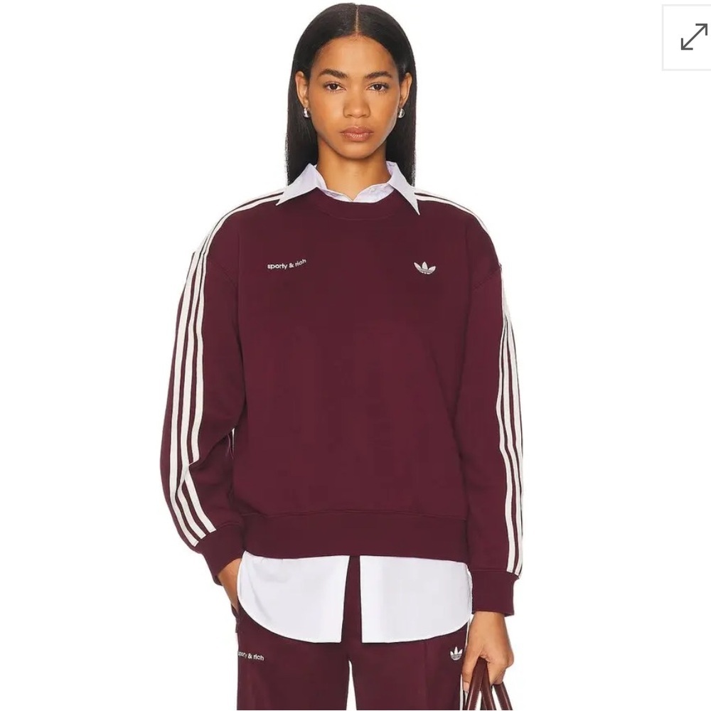 Sporty & Rich x Adidas Track crewneck in Merlot